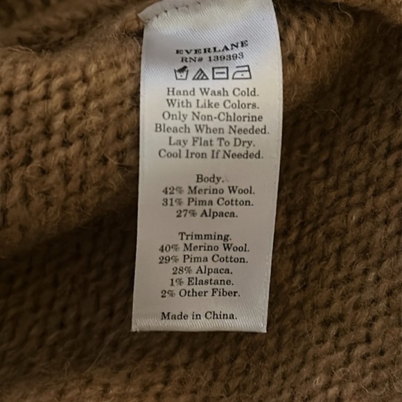 Everlane The‎ Cloud Turtleneck Alpaca wool blend size S camel brown tan sweater - Picture 2 of 10
